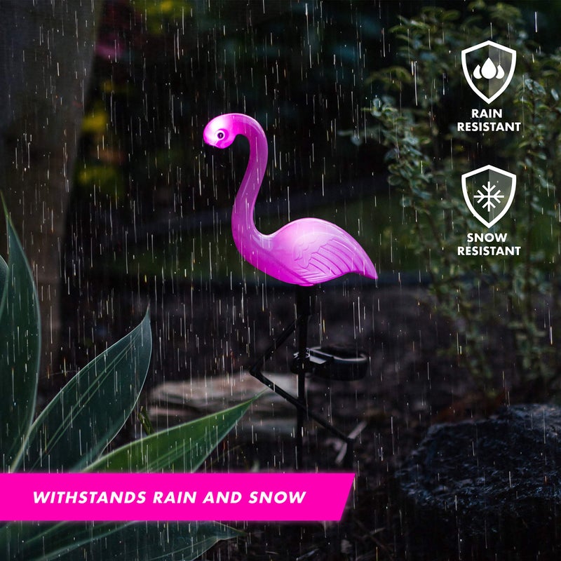 Galashield Solar Flamingo Lights Outdoor | Pink Flamingo Yard Decorations | Lawn Light Stakes Garden Ornaments - Image 2